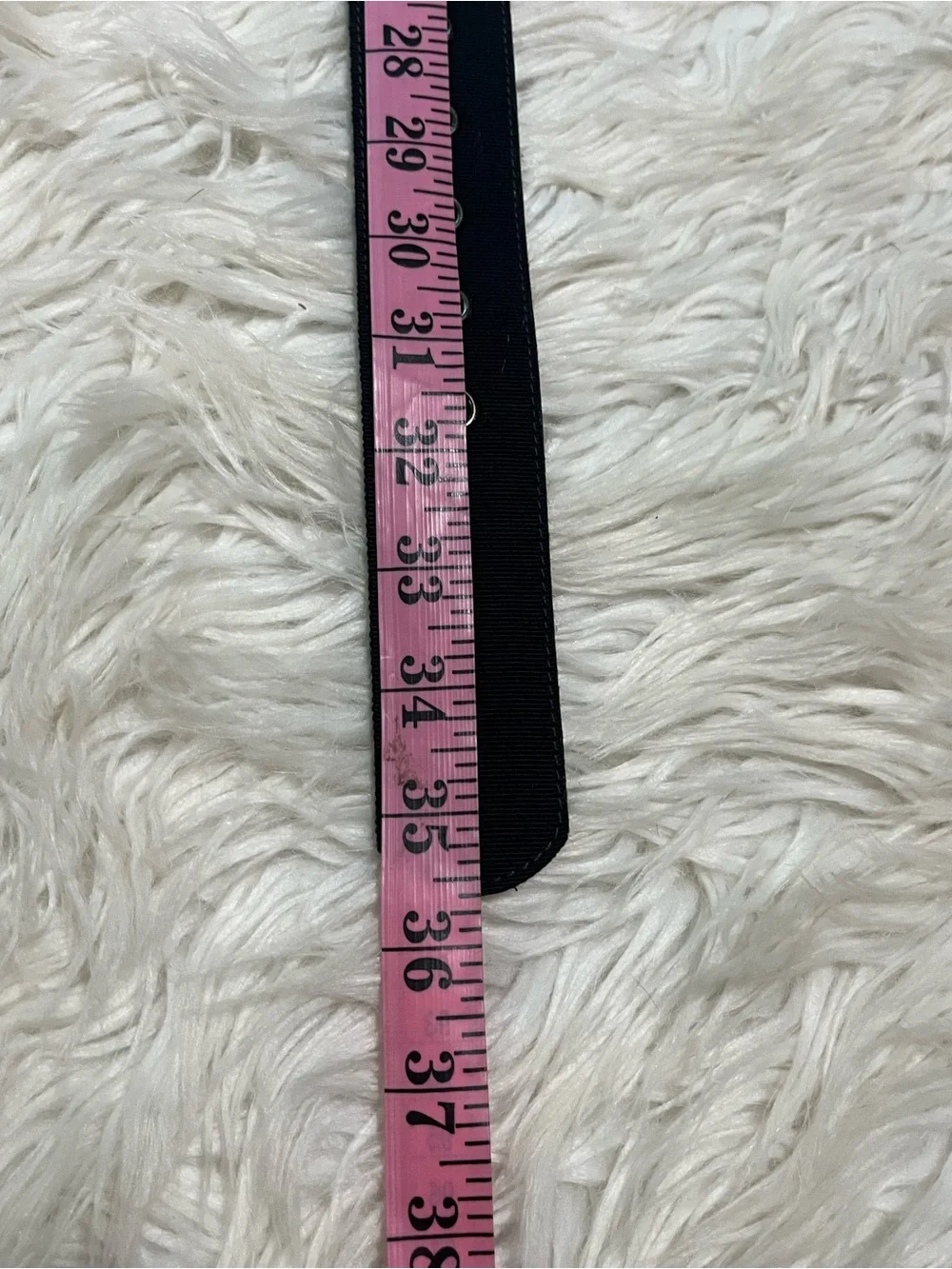 St. John Black Grosgrain Ribbon Embellished Black Rhinestone Square Buckle Belt